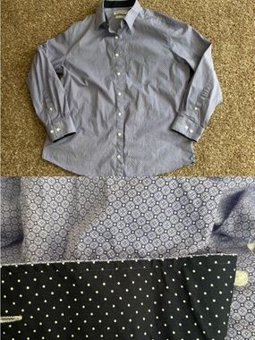 Men's Light Blue Micro-Pattern Dress Shirt